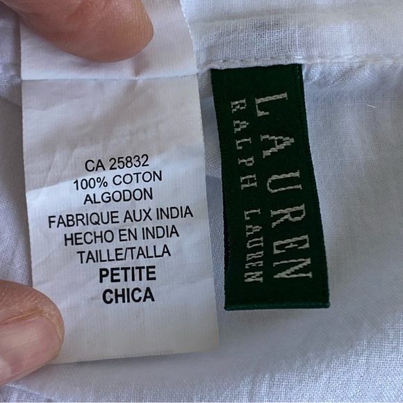 Lauren Ralph Lauren White Poet Boho Peasant Blouse Shirt Tunic Cover-up - Picture 9 of 11